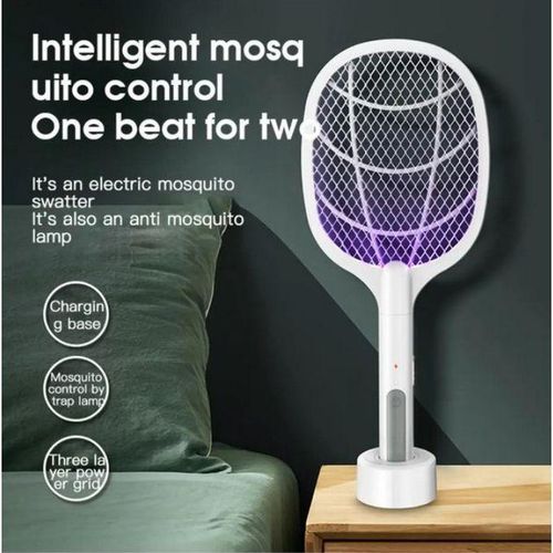 Raquette électrique rechargeable anti-moustiques